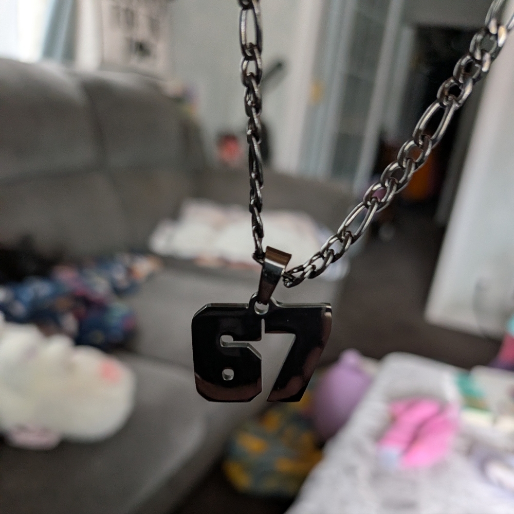 '67: Black Stainless Steel Pendant Necklace -